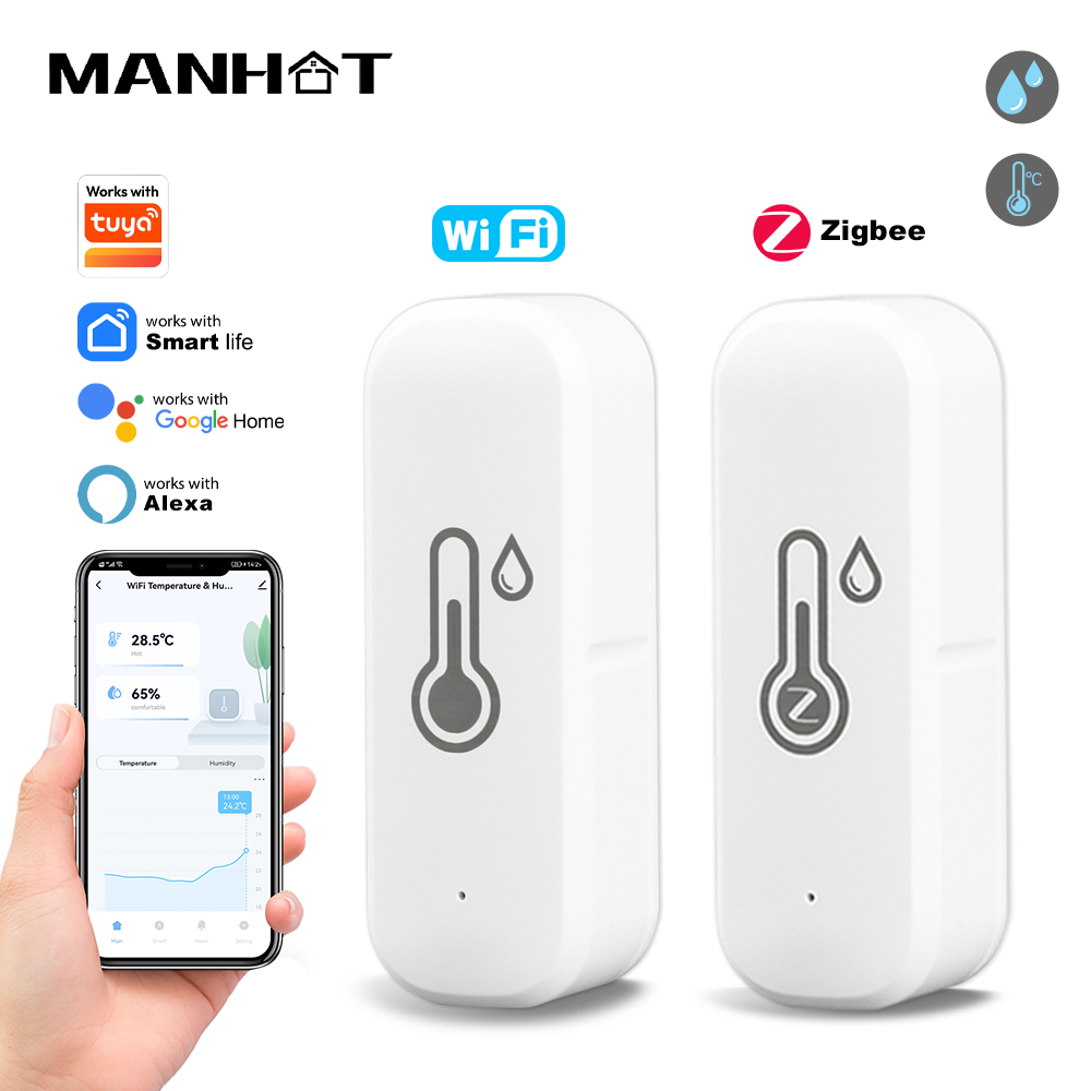 Home Assistant Tuya - MANHOT Zigbee/Wifi Smart Temperature And Humidity