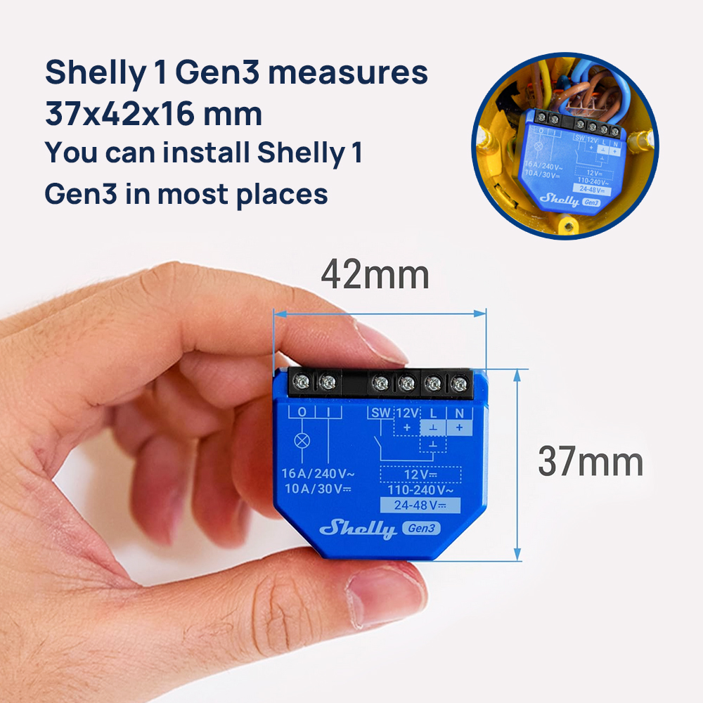 Shelly 1 Gen3 Dry Contact Smar - огляд і ціна Shelly Plug