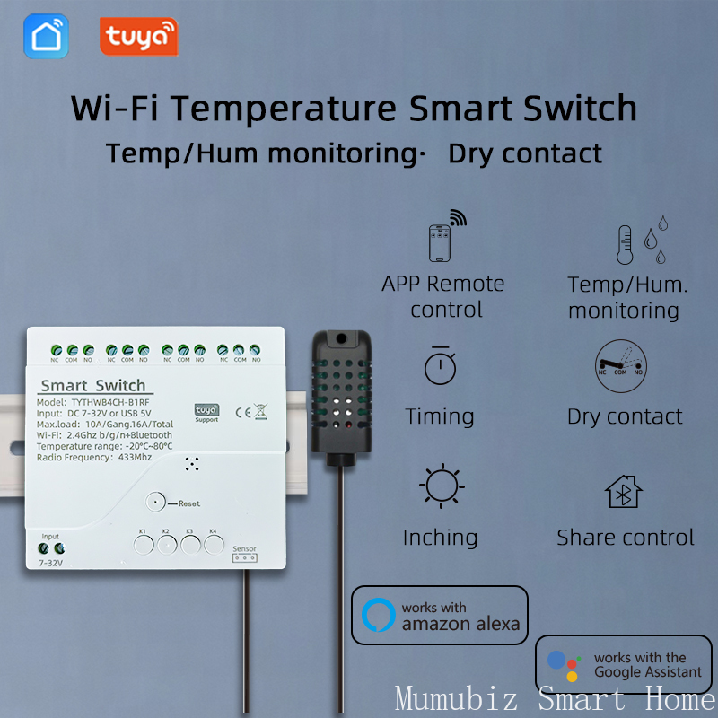 Tuya Smart 7-32V WiFi 4 Channe - огляд і ціна Tuya 4 Channel