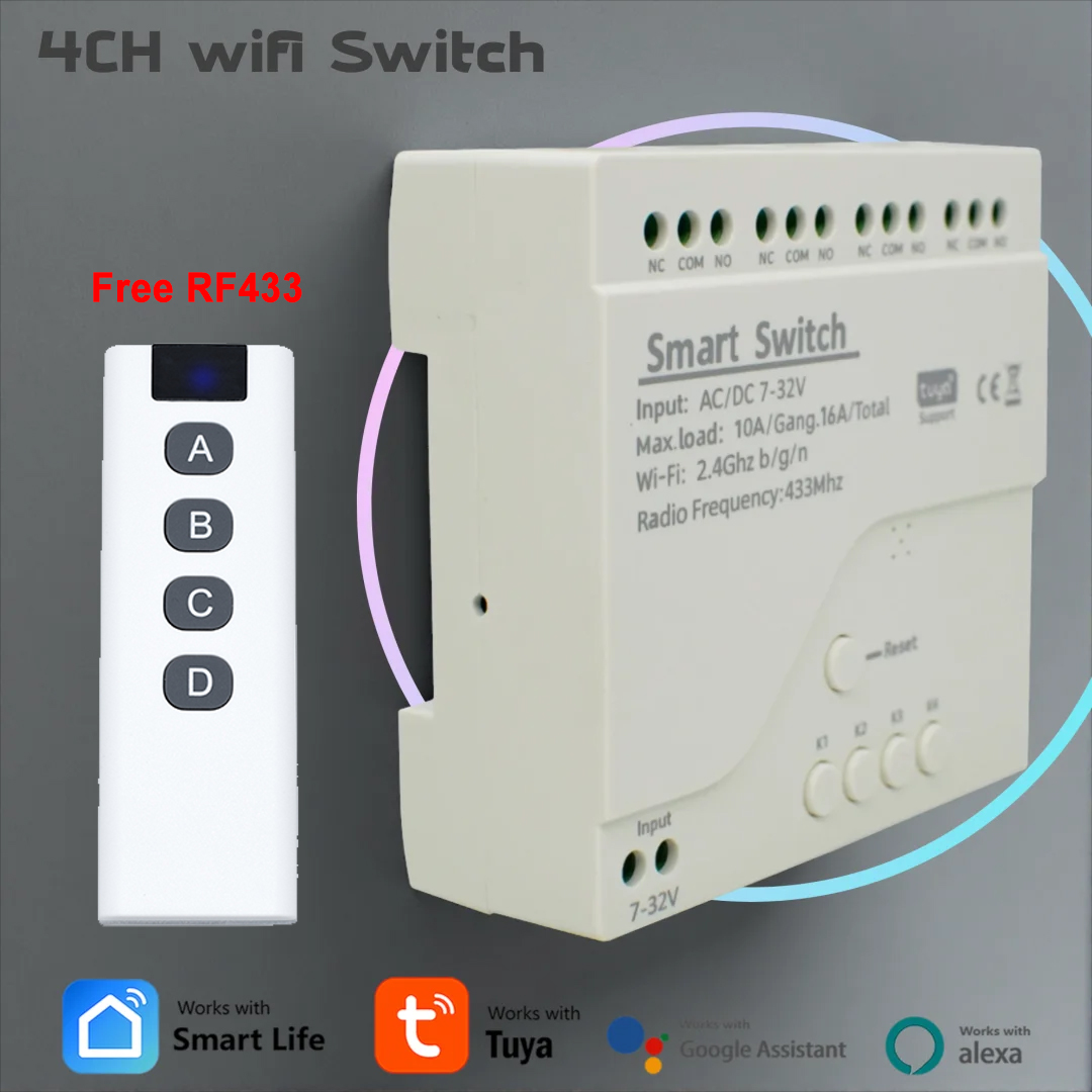 4 Channel Wifi Circuit Breaker - огляд і ціна Tuya 4 Channel