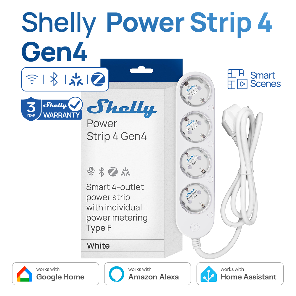 Shelly Power Strip 4 Gen4 Smar - огляд і ціна Shelly Plug